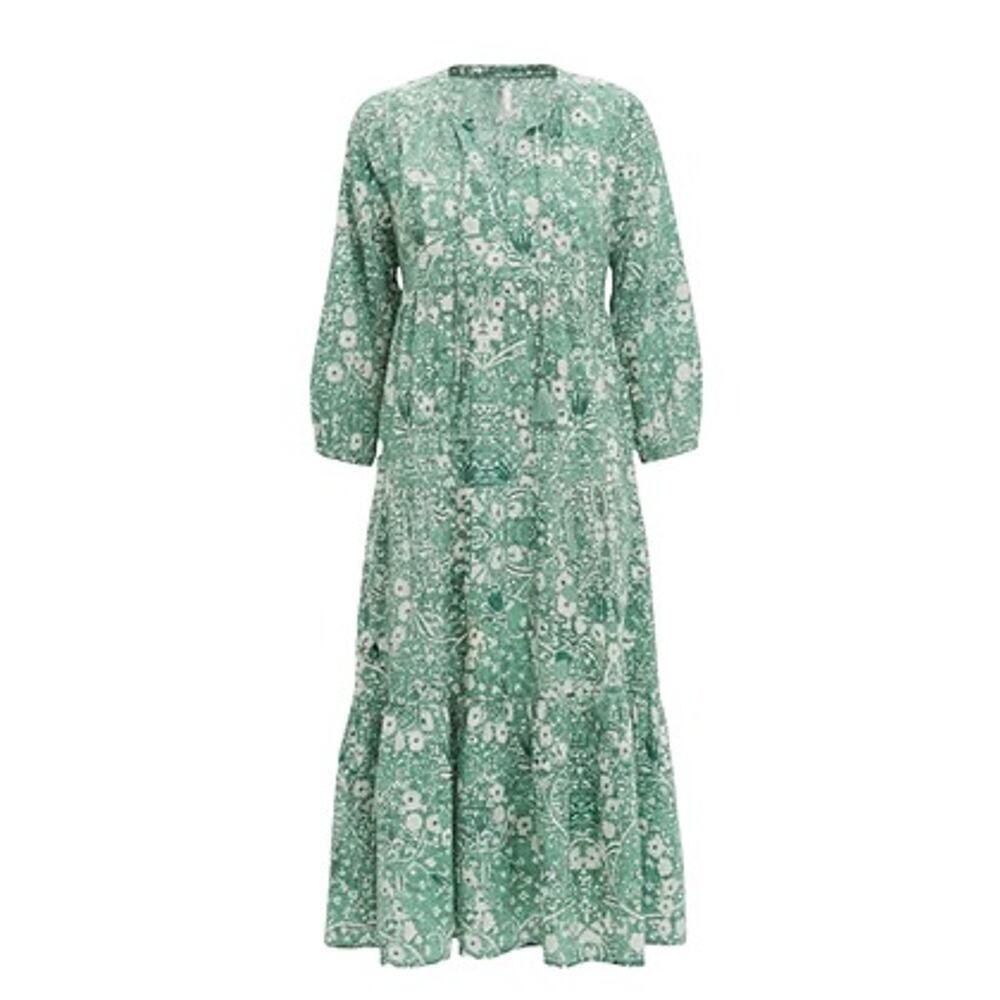 TUCKERNUCK BEACH Misty Jade Blossom Long Sleeve Salty Paloma Caftan Size XS NWT - Picture 6 of 6
